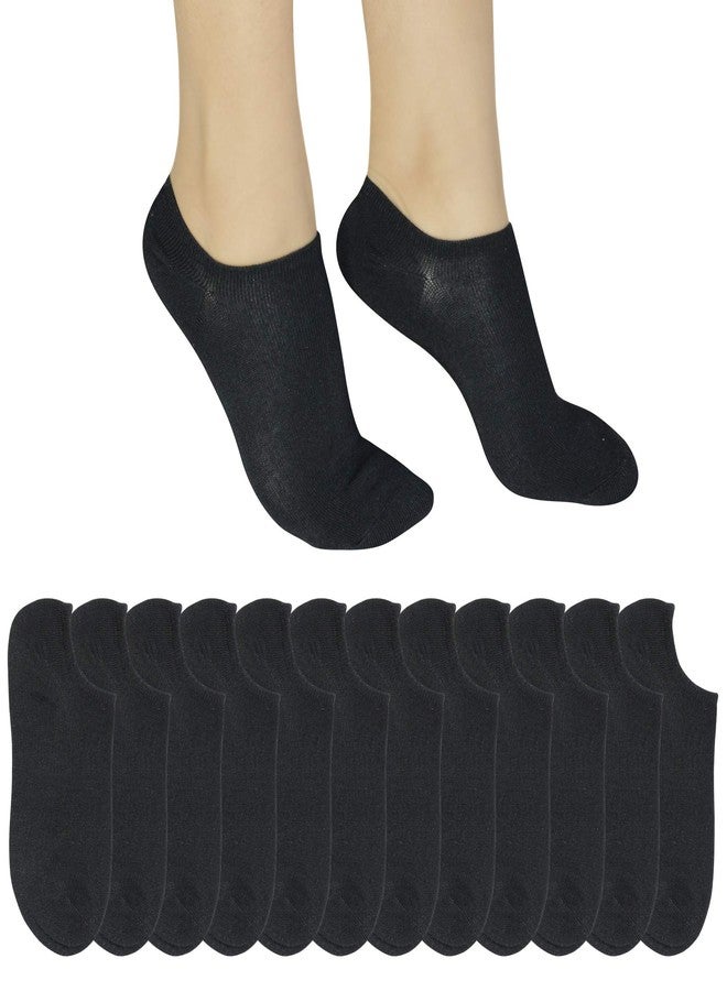 BEAR MUM Women's 12 Pairs Essential Ankle Low Cut No Show Causal Socks Black - Image 1